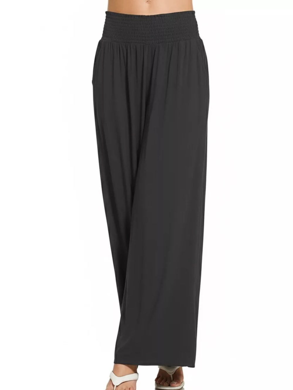 Zenana Smocked Waistband Wide Leg Lounge Pants